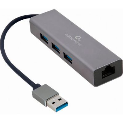   USB Cablexpert A-AMU3-LAN-01,  USB-A  Gigabit Ethernet, 3 Ports USB 3.1 Gen1 (5 Gbps), 1000 Mbps, ,  -  1