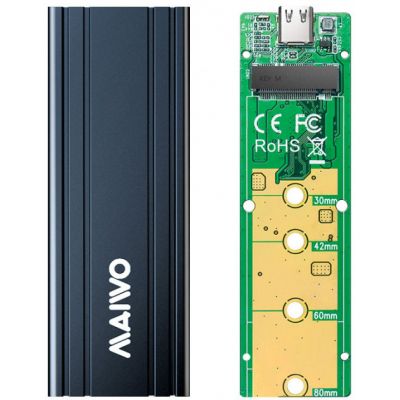   Maiwo M.2 SSD NVMe (PCIe) - USB 3.1 Type-C (K1686P space grey) -  5