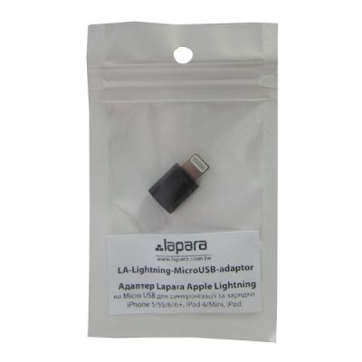 ���������� Lightning to Micro USB Lapara (LA-Lightning-MicroUSB-adaptor black) - �������� 2