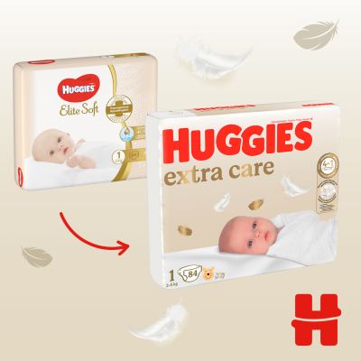 ϳ Huggies Extra Care 1 (2-5 ) M-Pack 168  (5029054234747/5029053549620) -  4
