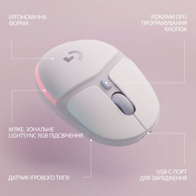 ����� Logitech G705 Gaming Wireless/Bluetooth White (910-006367) - �������� 8