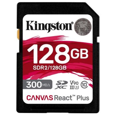   Kingston 128GB SDXC class 10 UHS-II U3 Canvas React Plus (SDR2/128GB) -  1