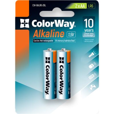  ColorWay AA LR6 Alkaline Power () * 2 blister (CW-BALR06-2BL) -  1