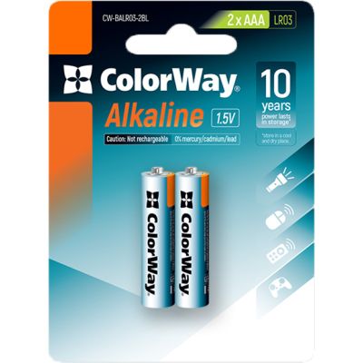  ColorWay AAA LR03 Alkaline Power () * 2 blister (CW-BALR03-2BL) -  1