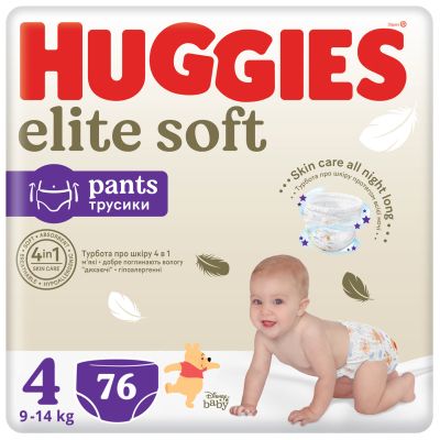 ϳ Huggies Elite Soft 4 (9-14 ) Box 76  (5029053582450) -  1