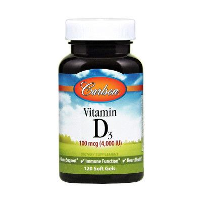 ���������-����������� �������� Carlson ������� D3, 4000 ��, Vitamin D3, 120 ����������� ������ (CL1431) - �������� 1