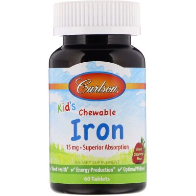 ̳������ Carlson ����� ������, 15 ��, ���� ��������, Kid's Chewable Iron, 60 ������� (CAR-55940) - �������� 1