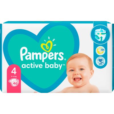 ϳ Pampers Active Baby Maxi  4 (9-14 ) 46  (8001090949097) -  2