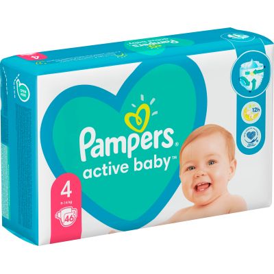 ϳ Pampers Active Baby Maxi  4 (9-14 ) 46  (8001090949097) -  3