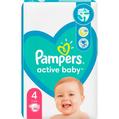 ϳ Pampers Active Baby Maxi  4 (9-14 ) 46  (8001090949097) -  4