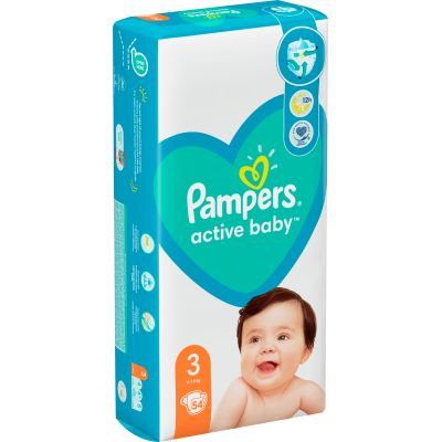 ϳ Pampers Active Baby  3 (6-10 ) 54  (8001090948977) -  3