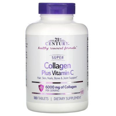 ������� 21st Century ����� �������� � ��������� C, 6000 ��, Super Collagen Plus Vitamin C, 180 (CEN-22424) - �������� 1