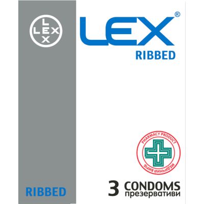 ������������ Lex Condoms Ribbed 3 ��. (4820144770418) - �������� 1
