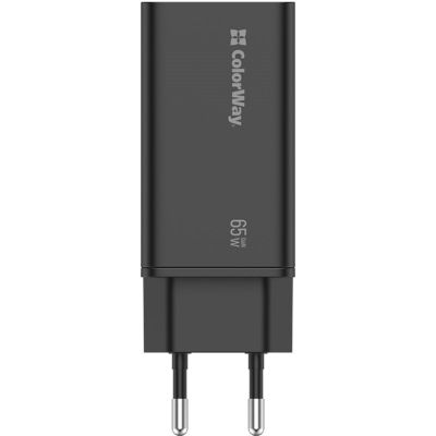   ColorWay GaN3 Pro Power Delivery (USB-A + 2 USB TYPE-C) (65W) (CW-CHS039PD-BK) -  7