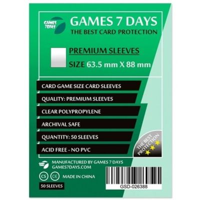 ��������� ��� ���� Games7Days 63,5 � 88 ��, Card Game, 50 �� (PREMIUM) (GSD-026388) - �������� 1