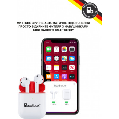 ��������� BeatBox PODS AIR 2 Wireless Charging White-Red (bbpair2wcwr) - �������� 3