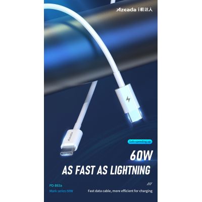  USB-C  USB-C 1.0m PD-B83a 60W Proda (PD-B83a-WHT) -  2