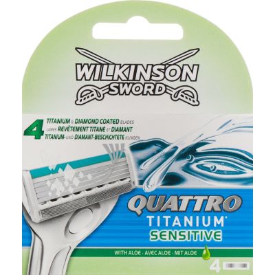 ������� ������� Wilkinson Sword Quattro Titanium Sensitive 4 ��. (4027800509805) - �������� 1