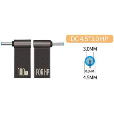  PD 100W USB Type-C Female to DC Male Jack 4.5x3.0 mm HP ST-Lab (PD100W-4.5x3.0mm-HP) -  1