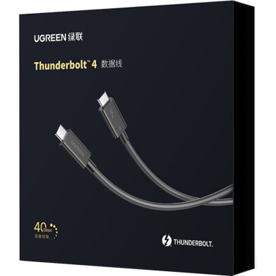 ���� ������ USB-C to USB-C 0.8m USB 4.0 THUNDERBOLTUS501 8K40Gbps Black UGREEN (30389) - �������� 2