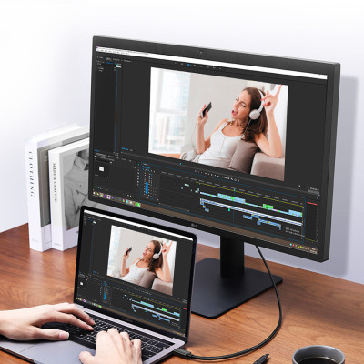 ���� ������ USB-C to USB-C 0.8m USB 4.0 THUNDERBOLTUS501 8K40Gbps Black UGREEN (30389) - �������� 8