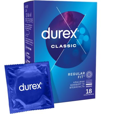 ������������ Durex Classic ��������� � ����������� ������� (������������) 18 ��. (4820108005013) - �������� 1