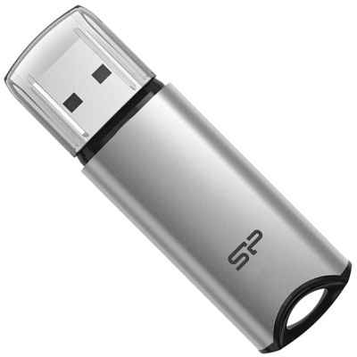 USB ���� ���������� Silicon Power 64 GB Silicon M02 Aluminum Silver USB 3.2 (SP064GBUF3M02V1S) - �������� 1