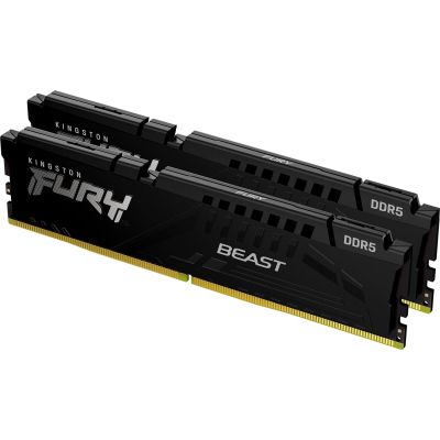 ������ 32Gb x 2 (64Gb Kit) DDR5, 5200 MHz, Kingston Fury Beast, Black, 40-40-40, 1.25V, � ���������� (KF552C40BBK2-64) - �������� 1
