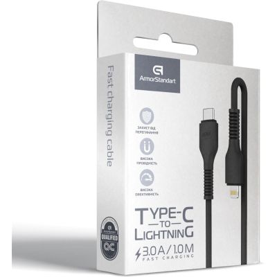 ���� ������ USB-C to Lightning 1.0m AR88 3A Black Armorstandart (ARM65287) - �������� 4