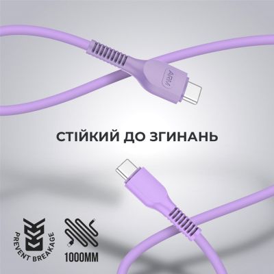 ���� ������ USB-C to USB-C 1.0m AR88 3A purple Armorstandart (ARM65291) - �������� 2