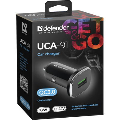 �������� ������� Defender 1xUSB 18W (USB-A) QC3.0 3� UCA-91 (83830) - �������� 2