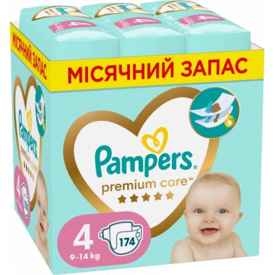 ��������� Pampers Premium Care ����� 4 (9-14 ��) 174 �� (8006540855935) - �������� 1