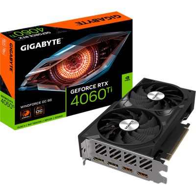  GIGABYTE GeForce RTX4060Ti 8Gb WINDFORCE OC (GV-N406TWF2OC-8GD) -  1