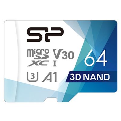   Silicon Power 64Gb microSDXC U3 A1 V30 Superior Color 100R/80W + adapter (SP064GBSTXDU3V20AB) -  2