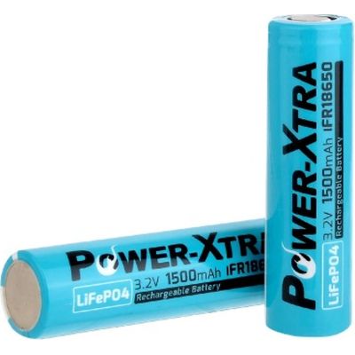 ����������� 18650 LiFePO4 1500mAh IFR18650, 3.2V, FlatTop, blue Power-Xtra (PX-IFR18650 / 29743) - �������� 1