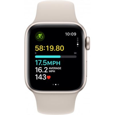 - Apple Watch SE 2023 GPS 40mm Starlight Aluminium Case with Starlight Sport Band - S/M (MR9U3QP/A) -  6