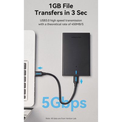 ������ �������� Vention 2.5" HDD/SSD USB 3.0 Micro-B Black (KPAB0) - �������� 3