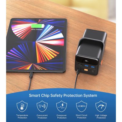 ������� ������������� Choetech 50000mAh, PD/3.0/65W, QC/3.0/18W, USB-C, 3*USB-A, mirco USB, LED Light (B664-CCBE) - �������� 6