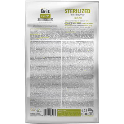 ����� ���� ��� ����� Brit Care Cat GF Sterilized Immunity Support �� �������� 400 � (8595602565061) - �������� 2