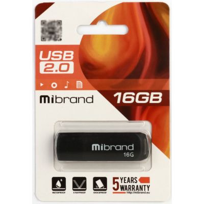 USB   Mibrand 16GB Mink Black USB 2.0 (MI2.0/MI16P4B) -  2