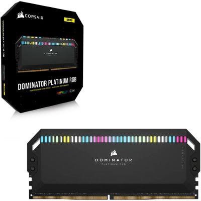  '  ' DDR5 64GB (2x32GB) 6000 MHz Dominator Platinum RGB Black Corsair (CMT64GX5M2B6000C40) -  5