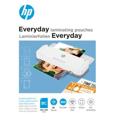    HP Everyday Laminating Pouches, Business Card Size, 80 Mic, 60 x 95, 100 pcs (9157) (838143) -  1