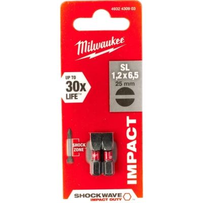 ����� ��� Milwaukee SHOCKWAVE, SL1,2x6,5, 25��, 2�� (4932430903) - �������� 3