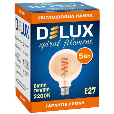 �������� Delux Globe G95 5�� E27 2200� amber spiral filament (90018166) - �������� 3