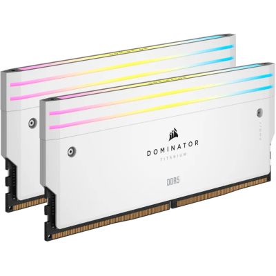     DDR5 32GB (2x16GB) 6000 MHz Dominator Titanium RGB White Corsair (CMP32GX5M2B6000C30W) -  2