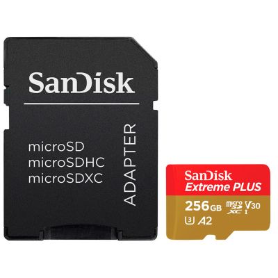   SanDisk 256GB microSD class 10 V30 Extreme PLUS (SDSQXBD-256G-GN6MA) -  1