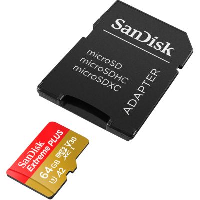  '  ' SanDisk 64GB microSD class 10 V30 Extreme PLUS (SDSQXBU-064G-GN6MA) -  4