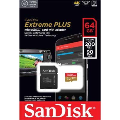  '  ' SanDisk 64GB microSD class 10 V30 Extreme PLUS (SDSQXBU-064G-GN6MA) -  5