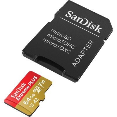  '  ' SanDisk 64GB microSD class 10 V30 Extreme PLUS (SDSQXBU-064G-GN6MA) -  1