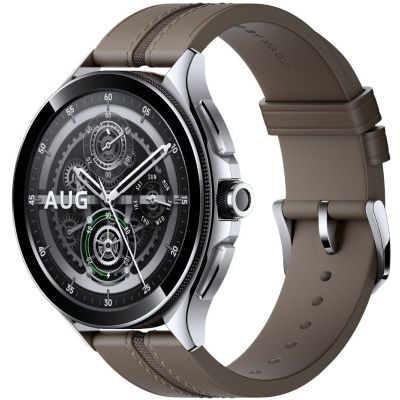 �����-�������� Xiaomi Watch 2 Pro Bluetooth Silver Case with Brown Leather Strap (1006733) - �������� 1